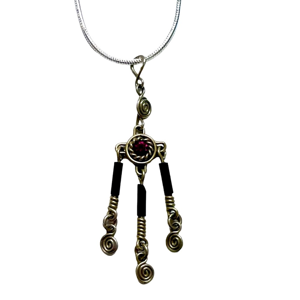 Silver Necklace with Pendant, 2” pendant 20” chain